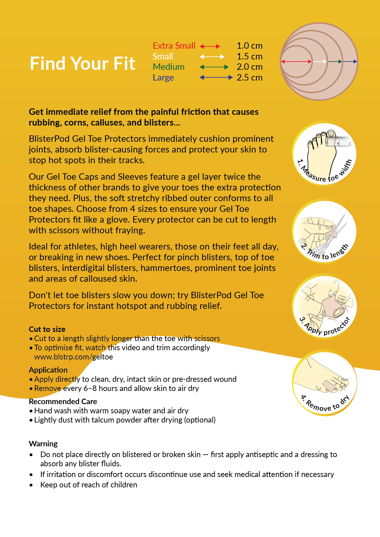 BlisterPod Gel Toe Protectors Gel Toe Protectors - Blister Prevention