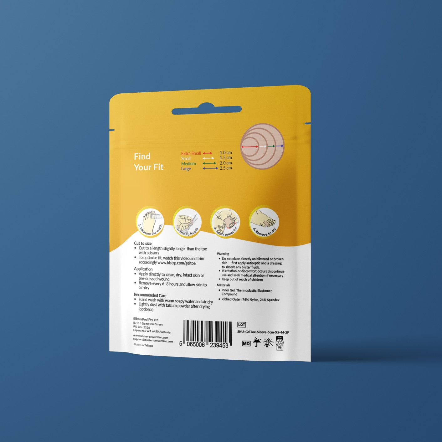 BlisterPod Gel Toe Protectors Gel Toe Protectors - Blister Prevention