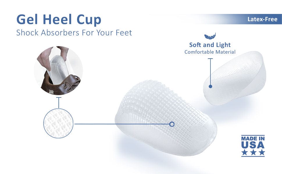 Tulis Gel Heel Cups - Heavy Duty Insoles - Blister Prevention